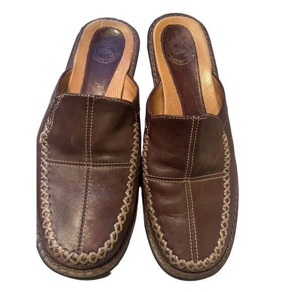 Nurture Aloha Womens Brown Slides Slip-On Leather Clogs Shoes Size 7.5M - Picture 5 of 16